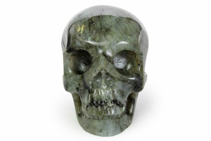 Realistic, Polished Labradorite Skull - Madagascar #381949
